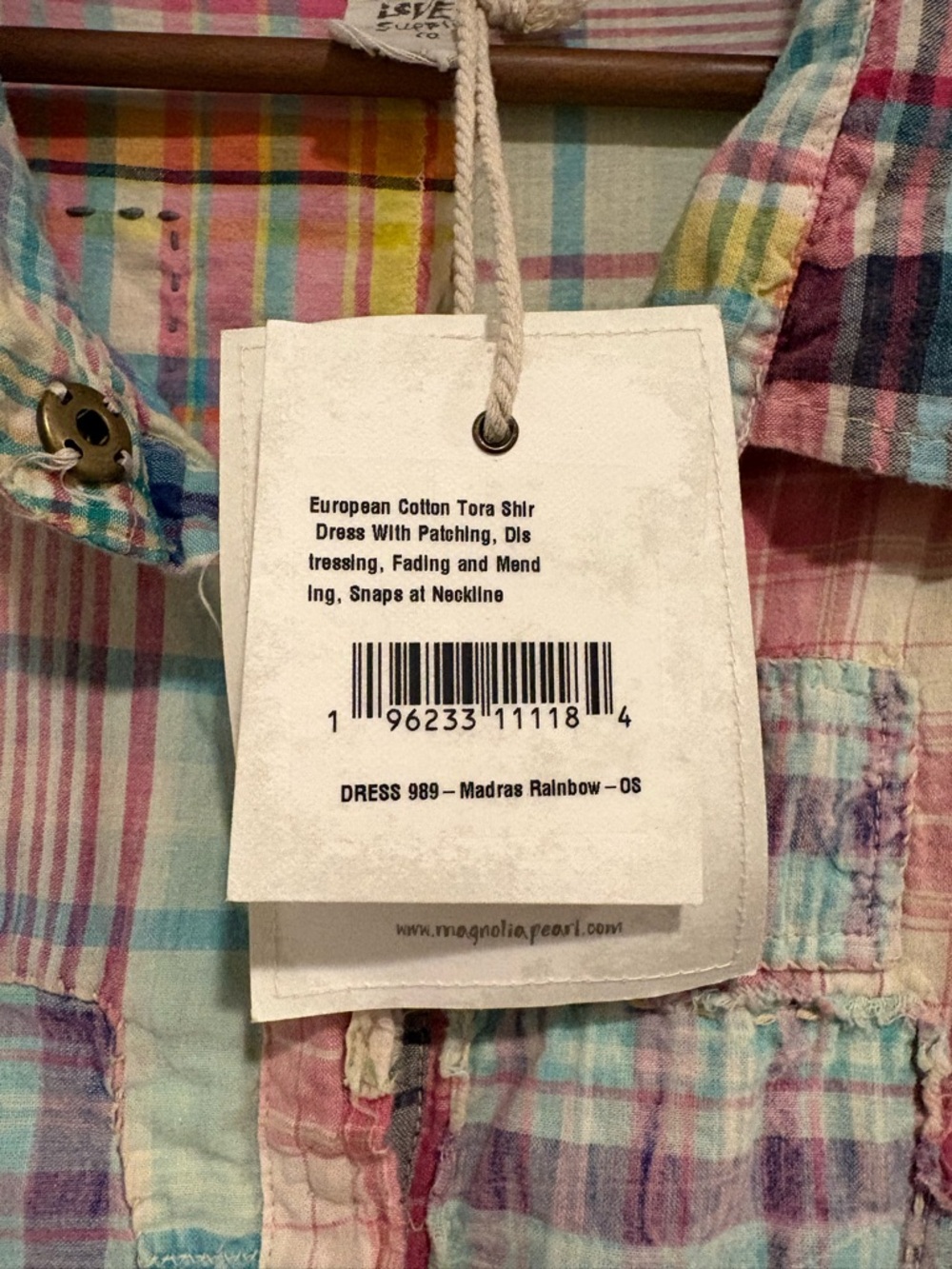 Magnolia Pearl Madras Plaid Button-Front Dress - Picture 4 of 6